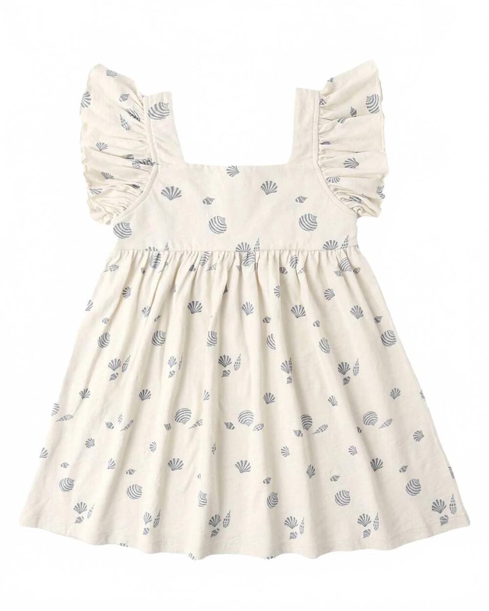 NEW RYLEE + CRU girl's mariposa dress in natural seashells